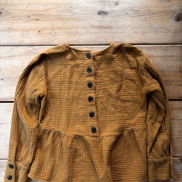 Madewell Light Spun Button Back Peplum Top - Picture 3 of 5